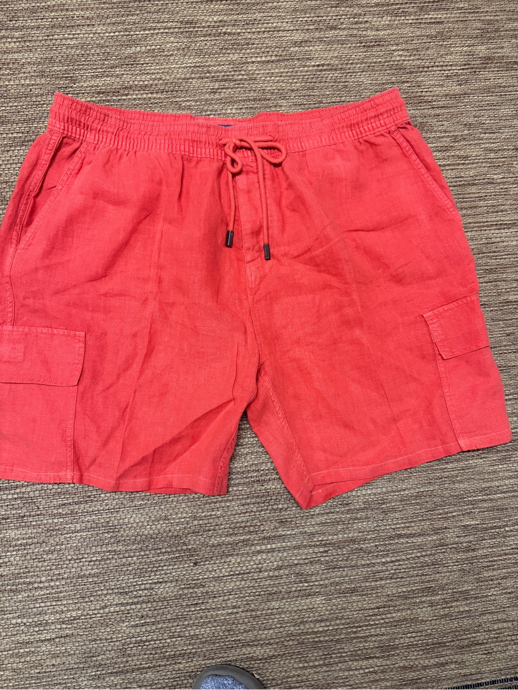 Vilebrequin Coral Red Cargo Drawstring Shorts